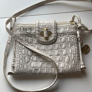 Vintage Brahmin white crocodile leather “Mojito” Melbourne crossbody